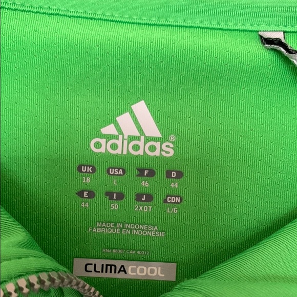 Gently Loved Adidas Green Track Jacket **Missing Collar Draw String** - Picture 3 of 11